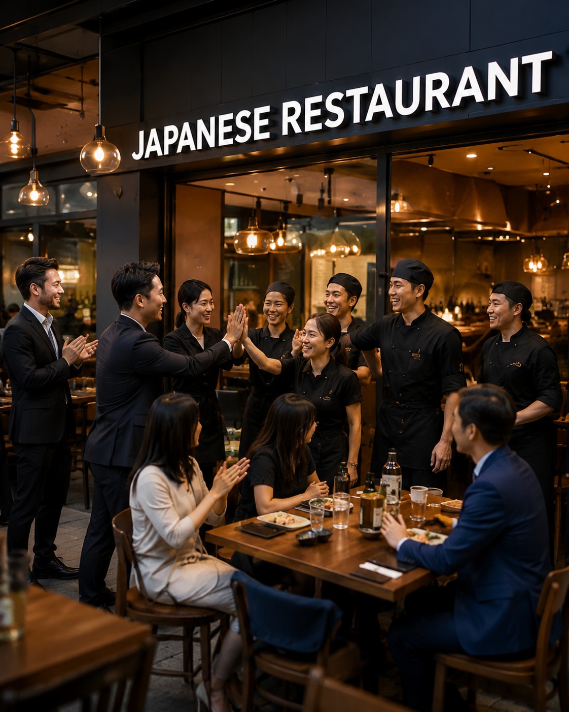 海外で日本食レストラン事業を展開する様子